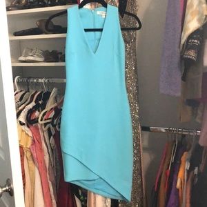 Elizabeth and James blue fitted cut off dress